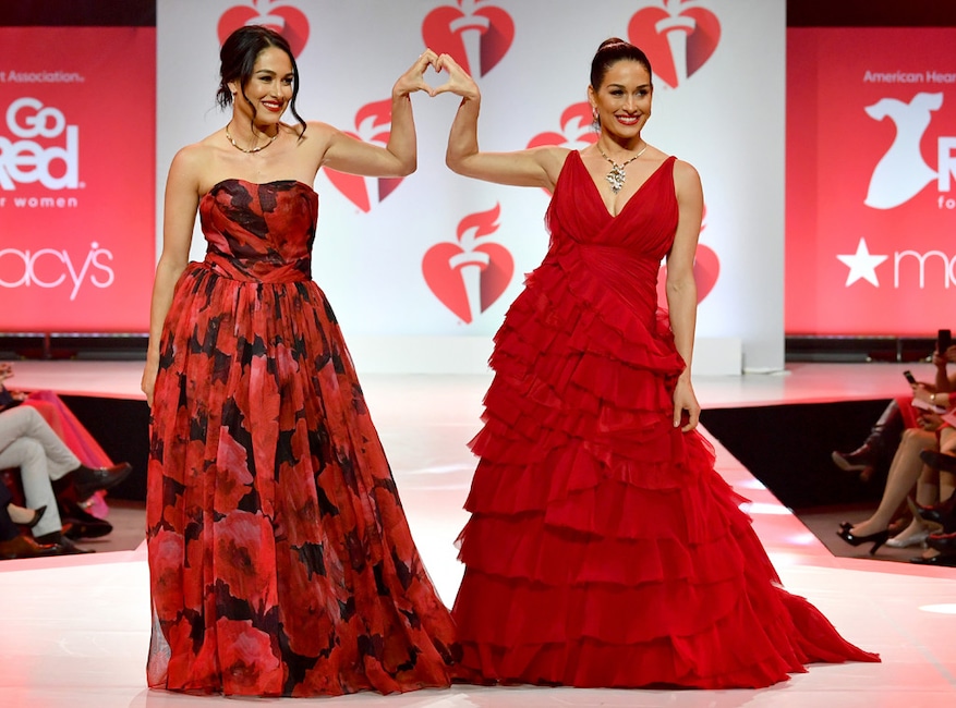 Fashion Week Galleries, Go Red For Women Red Dress Collection 2019, Nikki Bella, Brie Bella